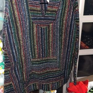 Multicolor Striped Rasta hoodie Sweater - Women